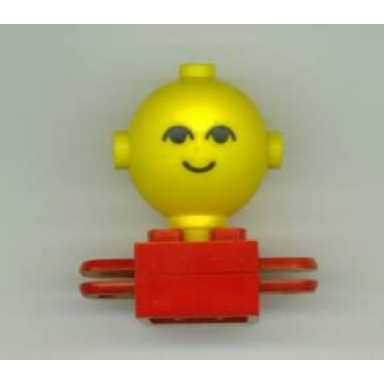 red homemaker figure maxifigure torso assembly with yellow head with black eyes and smile pattern 792c03 685px1