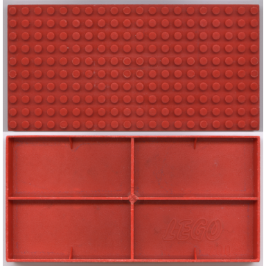 red brick 10 x 20 without bottom tubes with cross support and 4 side supports early baseplate