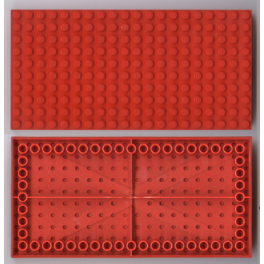 red brick 10 x 20 with bottom tubes in single row around edge with cross support