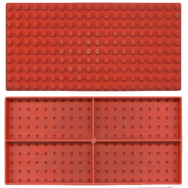 red brick 10 x 20 without bottom tubes with cross support early baseplate