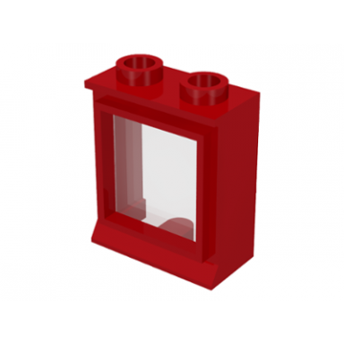 red window 1 x 2 x 2 with fixed trans-clear glass