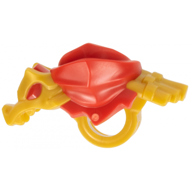 red minifigure armor shoulder pads and scarf with molded pearl gold dragon head tail and scabbard for 2 katanas pattern