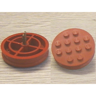 red wheel with 12 studs and axle cam for motor