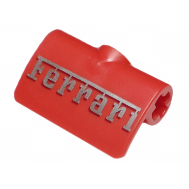 red technic panel curved 2 x 3 x 1 with silver large ferrari logo pattern