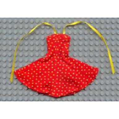 red scala clothes female dress with yellow straps and polka dot pattern