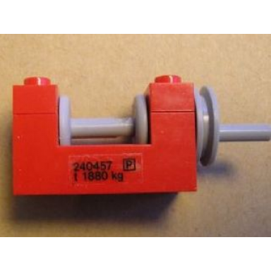 red string reel winch 2 x 4 x 2 with light gray drum with 240457 and p and t 1880 kg pattern on both sides stickers - set 4555
