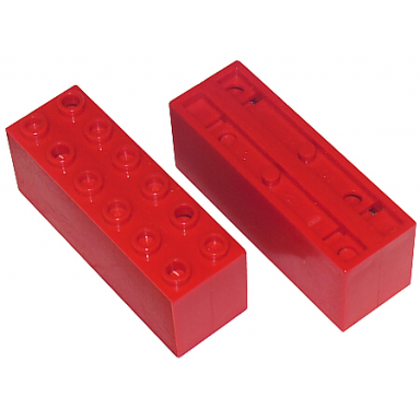 red brick modified 2 x 6 x 2 weight - bottom openings center seam on ends