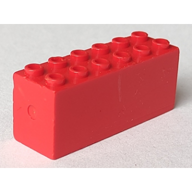 red brick modified 2 x 6 x 2 weight - bottom sealed dimple on ends