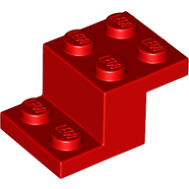 red bracket 3 x 2 x 1 1 3 with bottom stud holder