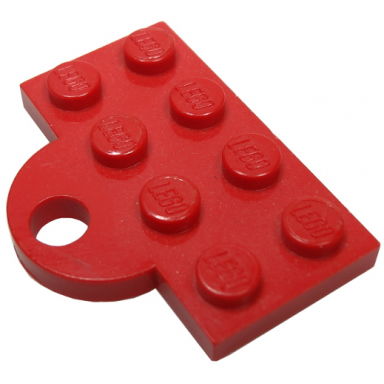 red plate modified 2 x 4 with train coupler closed for hook