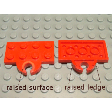 red plate modified 2 x 4 with train coupler open for magnet