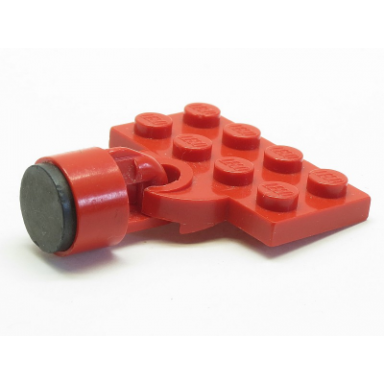 red plate modified 2 x 4 with train coupler open for magnet with same color magnet coupling train - 6.5mm cylinder 737a x547b
