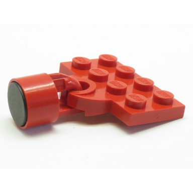 red plate modified 2 x 4 with train coupler open for magnet with same color magnet coupling train - 7.5mm cylinder 737a x547a