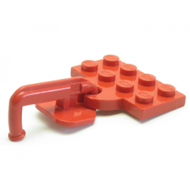 red plate modified 2 x 4 with train coupler open with hook
