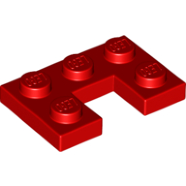 red plate modified 2 x 3 with 1 x 1 cutout