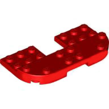red plate round 4 x 8 x 2 3 raised 2 x 8 and 2 x 2 cutout