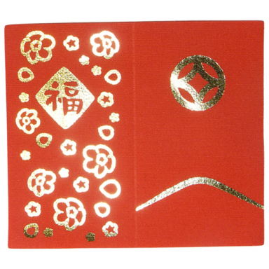 red duplo cloth blanket 5 x 5 folded with gold flowers curved line and diamond with chinese logogram ç¦ blessing pattern