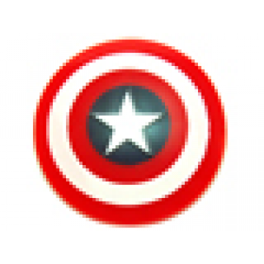 red minifigure shield circular round convex face with white ring star in dark blue circle pattern captain america