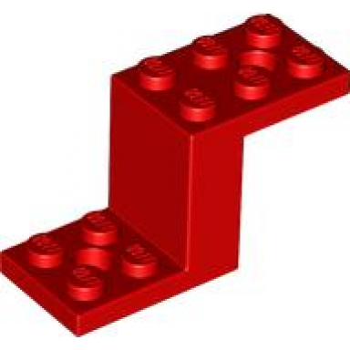 red bracket 5 x 2 x 2 1 3 with 2 holes and bottom stud holder
