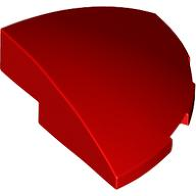 red slope curved 3 x 3 corner round