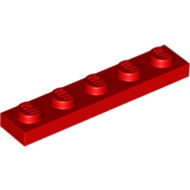 red plate 1 x 5