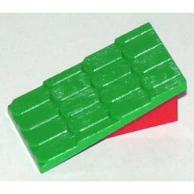 red fabuland roof support slope 6 x 2 with green fabuland roof slope without chimney hole 787 4323