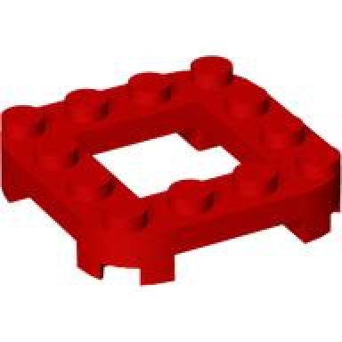 red plate modified 4 x 4 with rounded corners 4 feet and 2 x 2 cutout