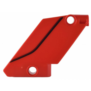 red technic panel curved 60 5 x 7 tapered right with black curved line car headlight cover pattern