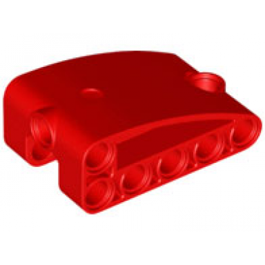red technic panel curved 2 x 5 x 3 double modified l-shape quarter ellipse thick 