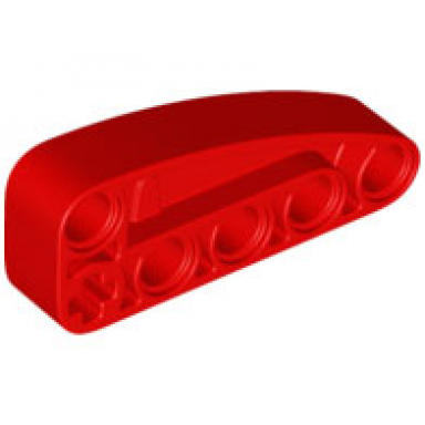 red technic liftarm modified l-shape quarter ellipse thick 2 x 5
