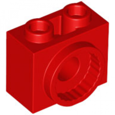 red technic brick modified 1 x 2 x 1 1 3 with rotation joint socket