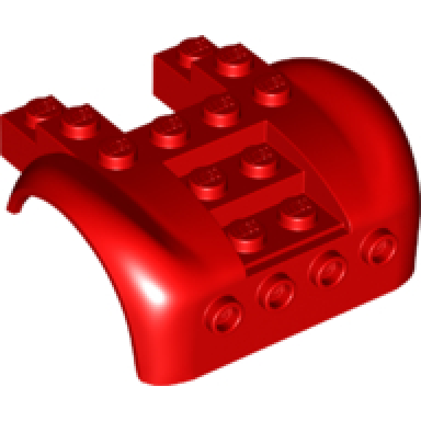 red vehicle mudguard 6 x 4 with 4 studs on front