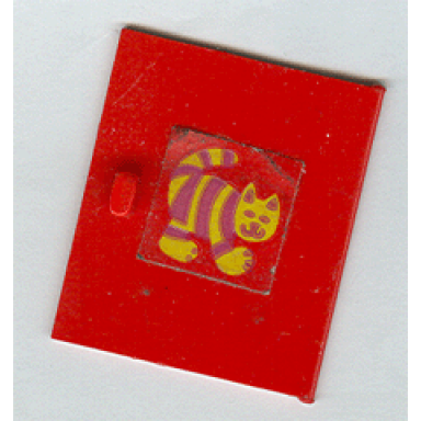 homemaker cupboard door 4 x 4 with yellow striped cat pattern sticker - set 271