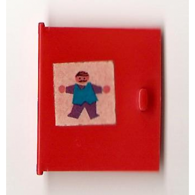 red homemaker cupboard door 4 x 4 with man pattern sticker - set 261-4