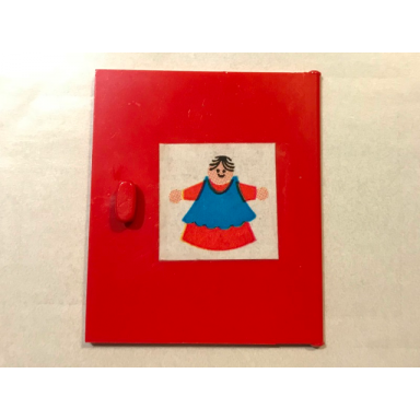 red homemaker cupboard door 4 x 4 with woman pattern sticker - set 261-4