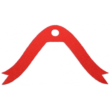 red minifigure cape cloth 2 long tails curved with points - spongy stretchable fabric