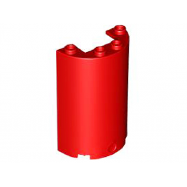 red cylinder half 2 x 4 x 5 with 1 x 2 cutout