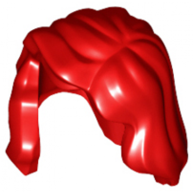 red minifigure hair female mid-length with part over right shoulder