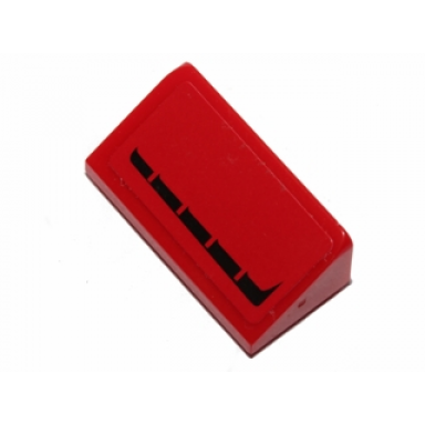 red slope 30 1 x 2 x 2 3 with black broken stripe pattern model left sticker - set 30191