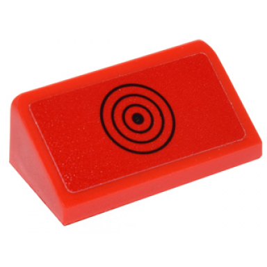 red slope 30 1 x 2 x 2 3 with black concentric circles pattern sticker - set 76052