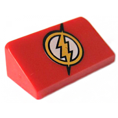 red slope 30 1 x 2 x 2 3 with yellow circle and lightning bolt dc the flash logo pattern