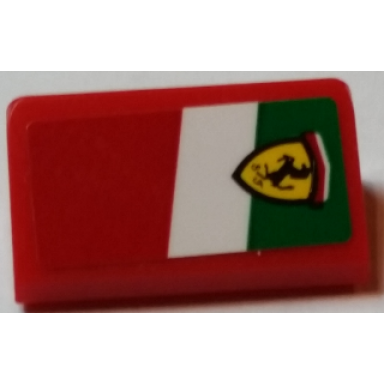 red slope 30 1 x 2 x 2 3 with ferrari logo on italian flag background pattern model right side sticker - set 75908