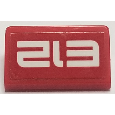 red slope 30 1 x 2 x 2 3 with white e12 on red background pattern sticker - set 70615