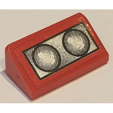 red slope 30 1 x 2 x 2 3 with 2 silver headlights on red background pattern sticker - set 10248