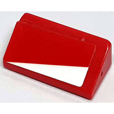 red slope 30 1 x 2 x 2 3 with white triangle pattern model left side sticker - set 76906