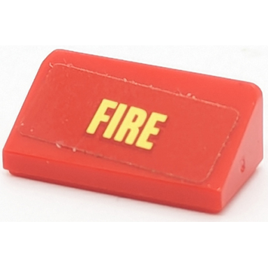 red slope 30 1 x 2 x 2 3 with bright light yellow fire pattern sticker - set 40347