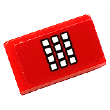 red slope 30 1 x 2 x 2 3 with keypad with black and white square buttons pattern sticker - set 76122