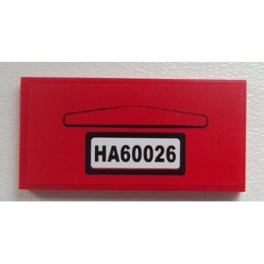 red tile 2 x 4 with ha60026 pattern sticker - set 60026