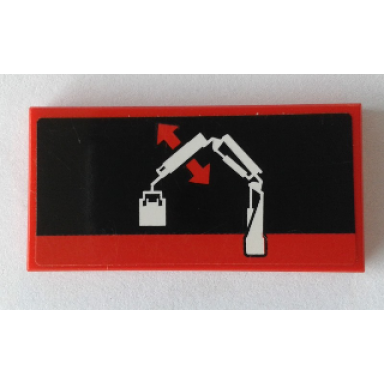 red tile 2 x 4 with crane arm movement 2 pattern sticker - set 42043
