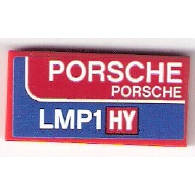 red tile 2 x 4 with porsche porsche and lmp1hy pattern sticker - set 75876